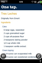 One tsp. screen shot on the Palm Pre