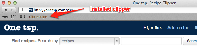 Recipe Clipper bookmarklet