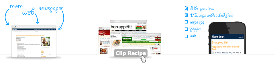 Collect and store your recipes online. Access them from anywhere.